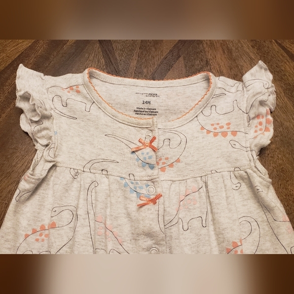 Simple Joys By Carters 3 Piece Romper Set Peach, Gray, and White Size 24 Months - Picture 9 of 15